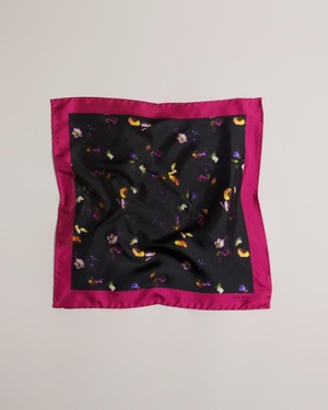 Pochettes De Costume Ted Baker Photographic Floral Silk Pocket Square Noir Homme | QBH-16998701